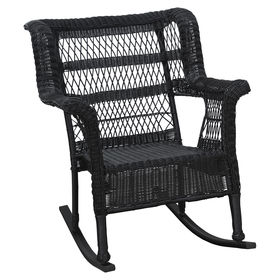 Square Black Wicker Rocker